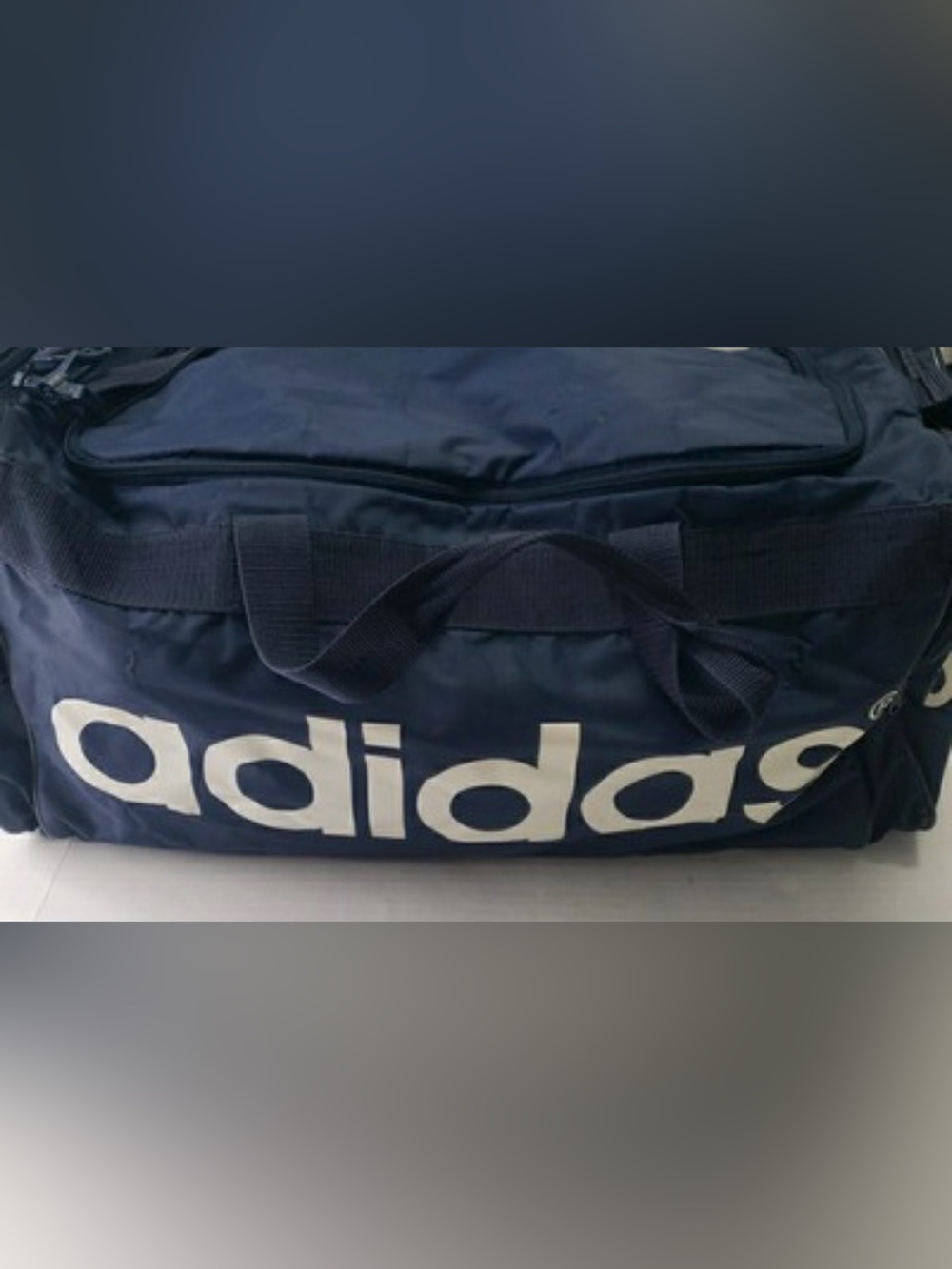 Adidas Navy Sport Duffel Bag with Bold White Logo